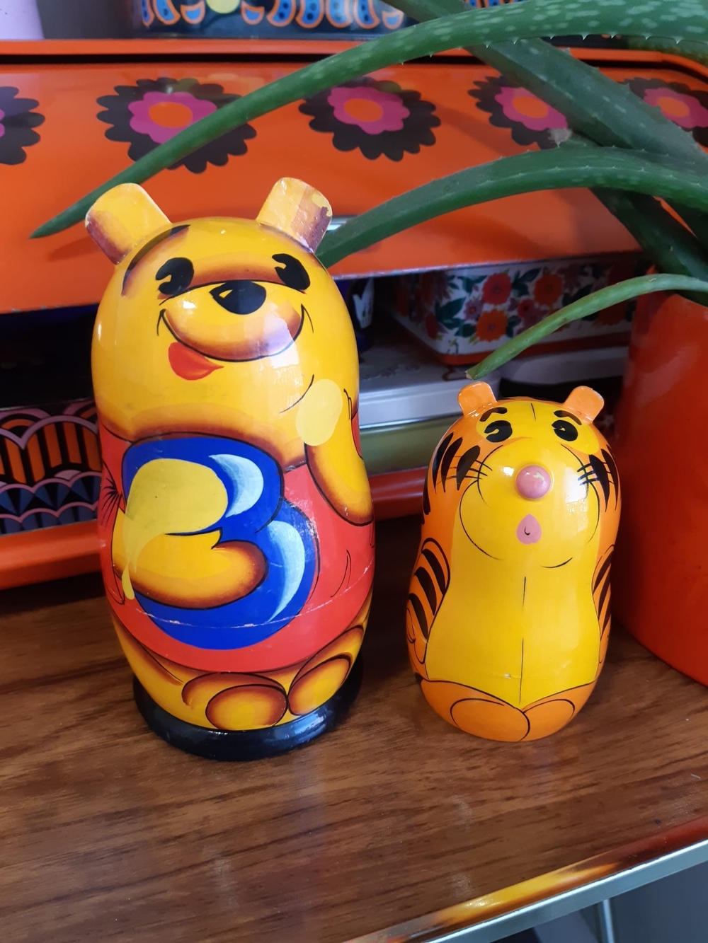 Vintage Winnie The Pooh Wooden Nesting Dolls - Matryoshka